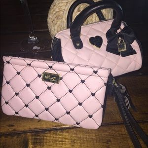 Betsey Johnson mini purse and clutch set